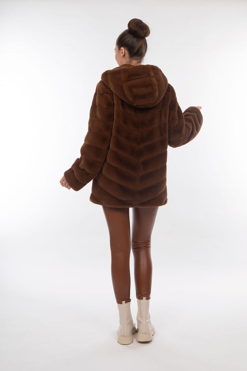 Petite M. Kunstpelz Jacke mit Reissverschluss und Kapuze Super Sparpreis