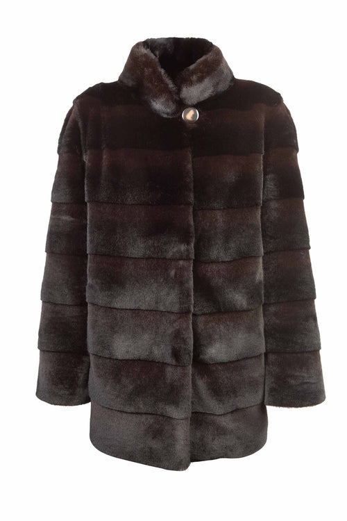 Petite M. Kunstfell Jacke Nerzoptik Schwarzbraun Wochenangebot