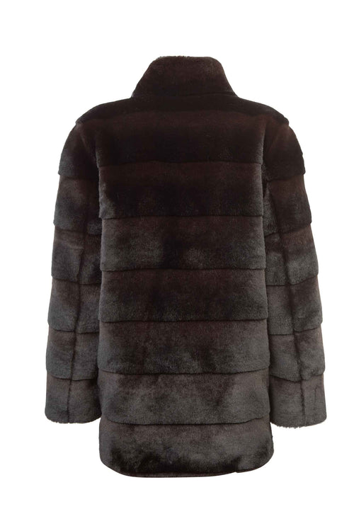 Petite M. Kunstfell Jacke Nerzoptik Schwarzbraun Wochenangebot