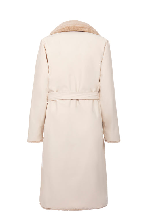 Petite M. Kunstfell Trenchcoat zum Wenden in Creme Neueste Stile