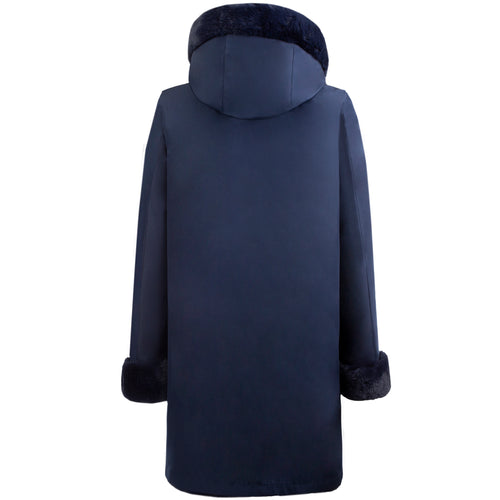 Petite M. Wendemantel mit Kapuze in Kunstfell und Microfaser, Farbe Blau Discount Store für neue Produkte