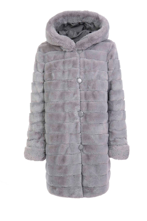 Petite M. Kunstfell WendeJacke in Platinum Grau Limitierter Zeitrabatt