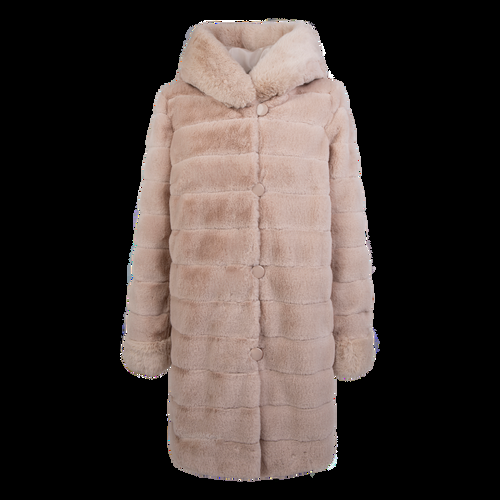 Petite M. Wendemantel mit Kapuze in Kunstfell und Microfaser, Farbe Creme Online Outlet
