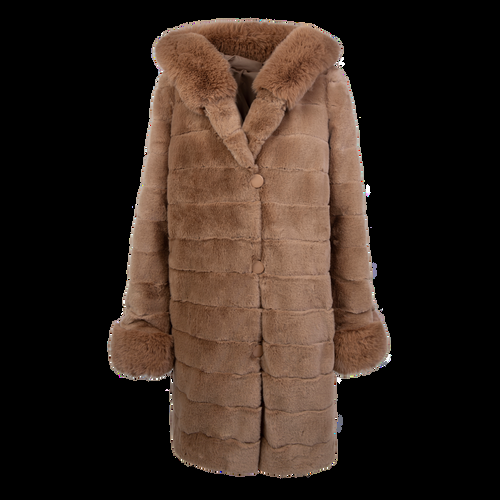 Petite M. Wendemantel mit Kapuze in Kunstfell und Microfaser, Farbe Camel Exklusive Angebote