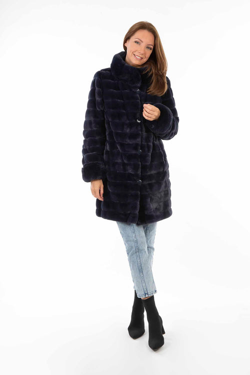 Petite M. Kunstpelz Jacke zum Wenden Blau JETZT KAUFEN