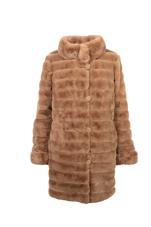 Petite M. Kunstpelz Jacke zum Wenden Camel Letzter Tag