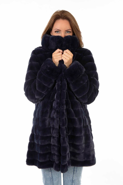 Petite M. Kunstpelz Jacke zum Wenden Blau Bis zu 50% Rabatt