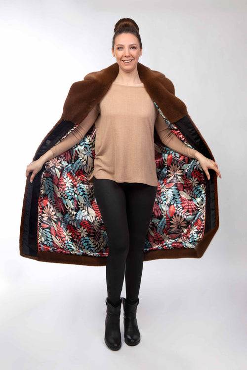 Petite M. Langer Kunstpelz Mantel in Farbe Haselnuss Discount Store für neue Produkte