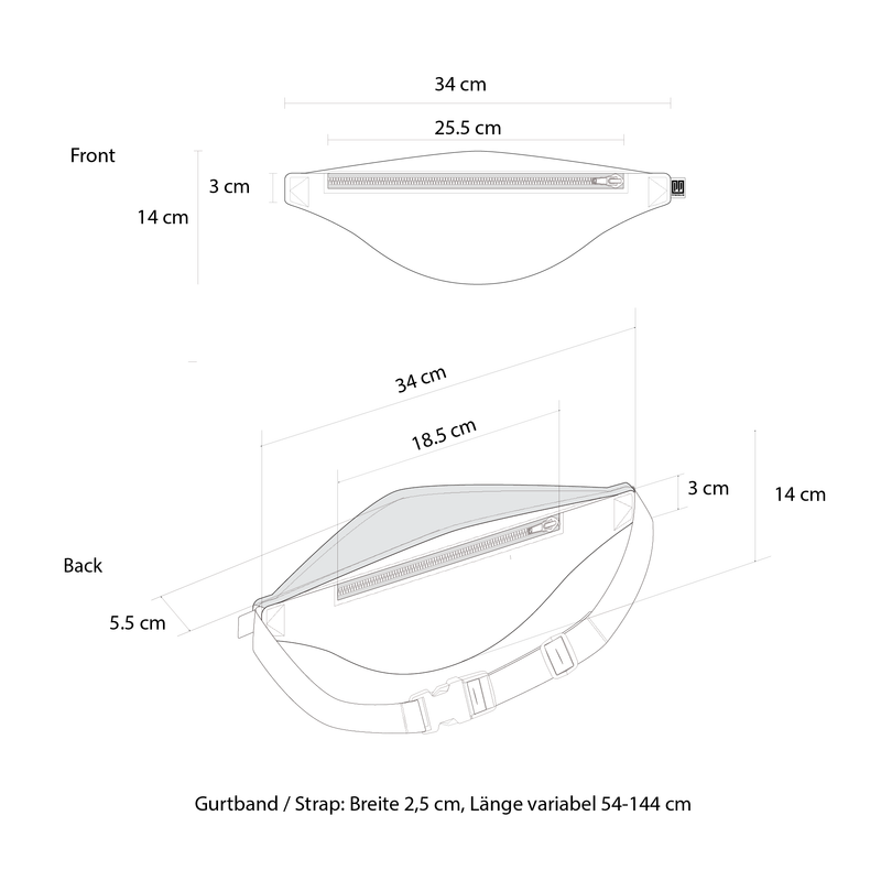 PP Berlin Bauchtasche schmal, Ripstop Stoff, Damen Herren Unisex Bis zu 60% Rabatt