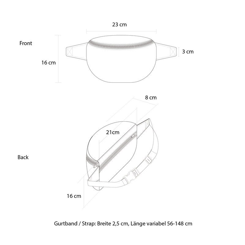 PP Berlin Bauchtasche klassisch, Ripstop Stoff, Damen Herren Unisex Riesige Rabatte