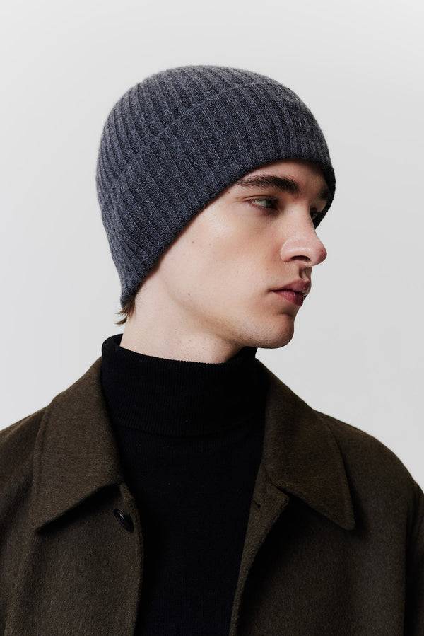 ﻿Prinz Berlin Kaschmir Beanie Rib Knit Graphit Black Friday