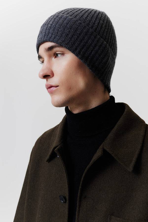 ﻿Prinz Berlin Kaschmir Beanie Rib Knit Graphit Black Friday