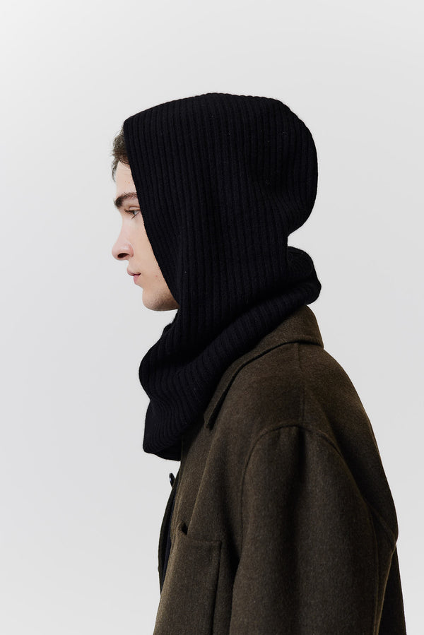 Prinz Berlin Kaschmir Hood Rib Knit Schwarz Cyber Monday