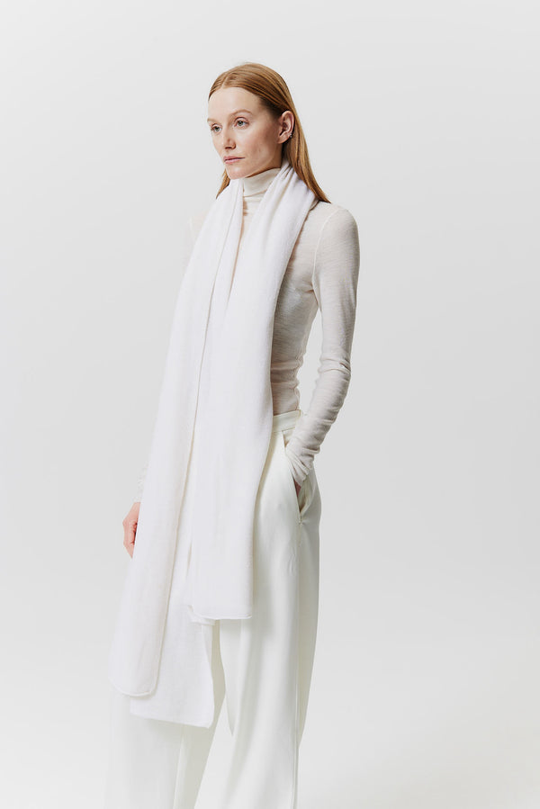 Prinz Berlin Kaschmir Schal Fine Knit Off-White Vatertagsangebot
