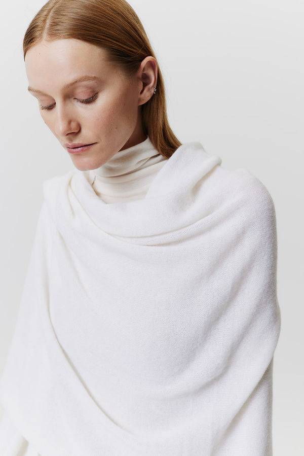 Prinz Berlin Kaschmir Schal Fine Knit Off-White Vatertagsangebot