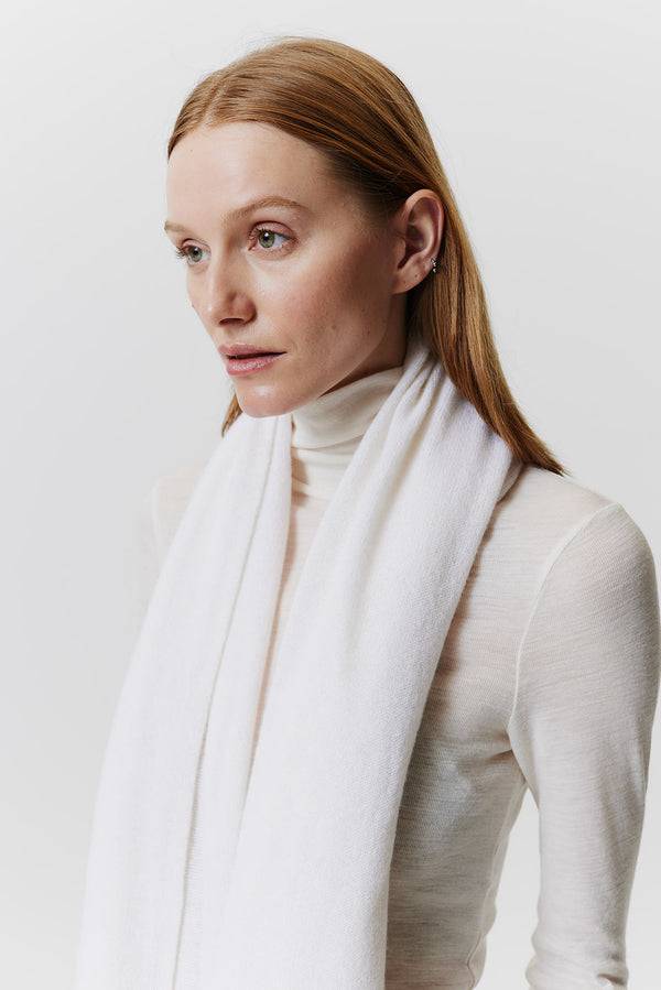 Prinz Berlin Kaschmir Schal Fine Knit Off-White Vatertagsangebot