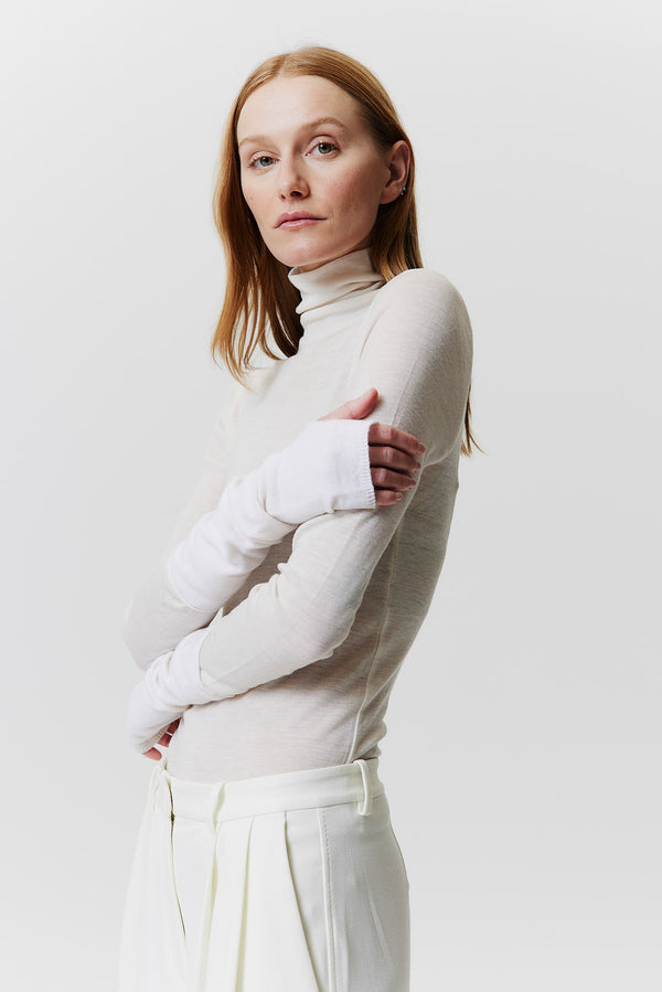 Prinz Berlin Kaschmir Arm Warmers Fine Knit Off-White Valentinstagsangebot