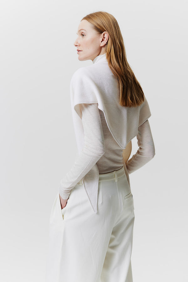 Prinz Berlin Kaschmir Triangle Fine Knit Off-White Heißer Verkauf