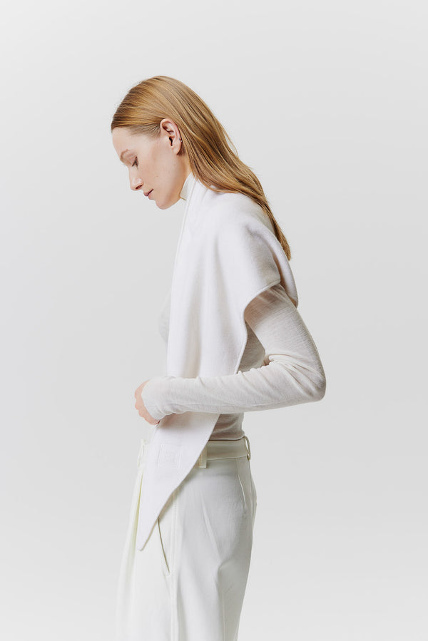 Prinz Berlin Kaschmir Triangle Fine Knit Off-White Heißer Verkauf