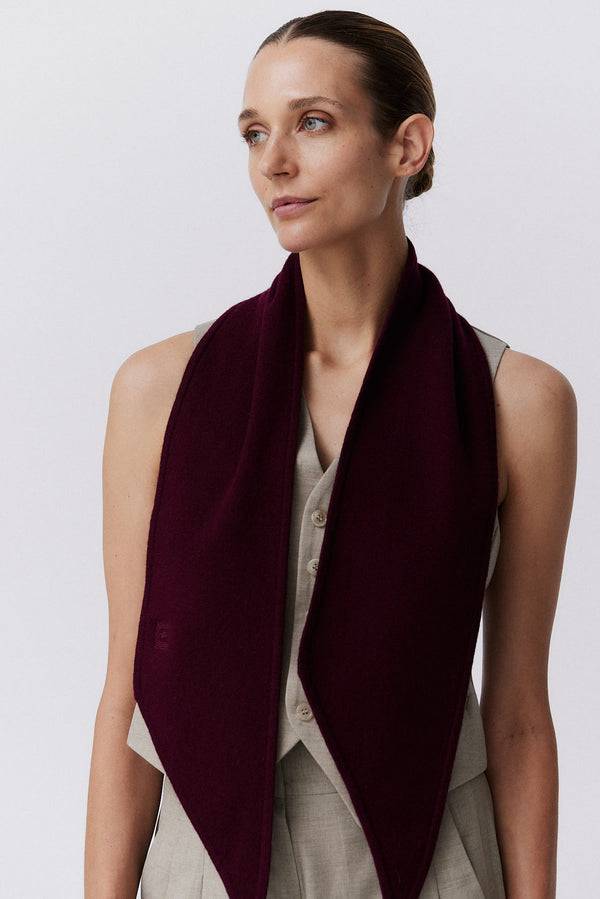 Prinz Berlin Kaschmir Bandeau Fine Knit Bordeaux Blitzangebot