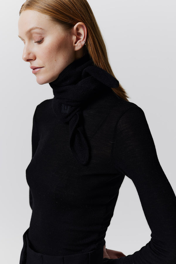 Prinz Berlin Kaschmir Bandeau Fine Knit Schwarz Neuheiten