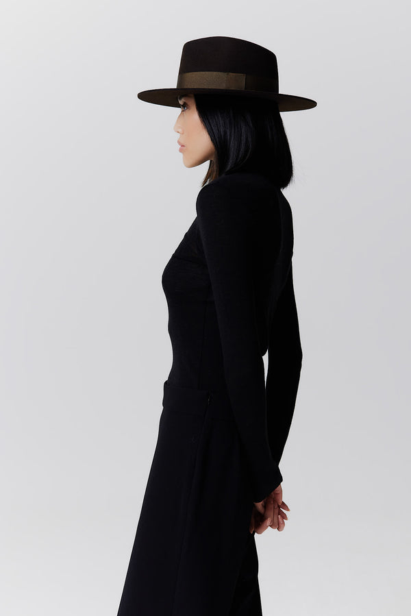 Prinz Berlin Merino Fedora Hut Short Brim Chocolate Bestseller