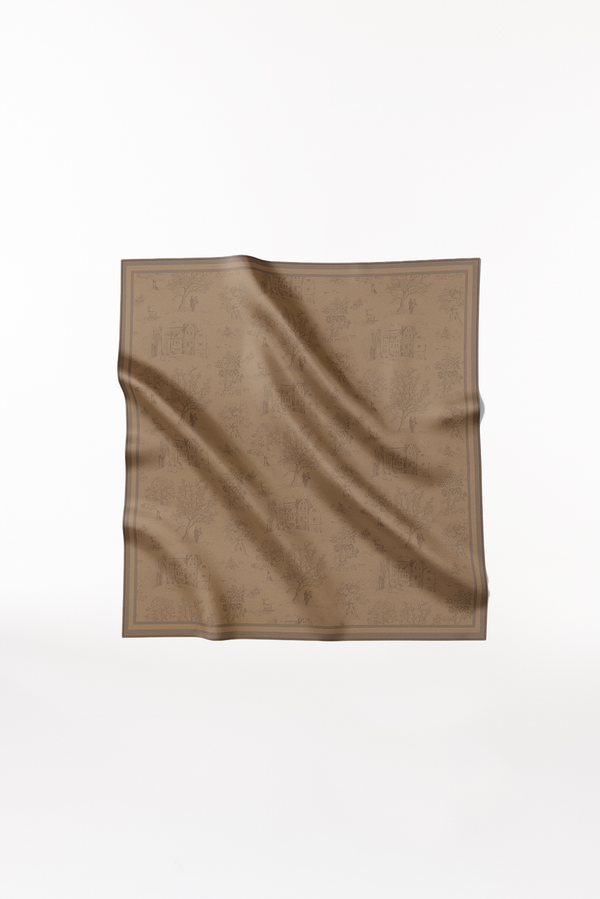 Prinz Berlin Seidentuch Toile Valentine 90 Camel Saisonale Angebote