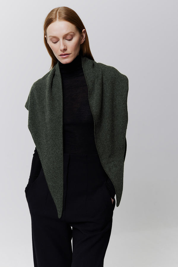 Prinz Berlin Kaschmir Triangle Fine Knit Grün Sonderangebote
