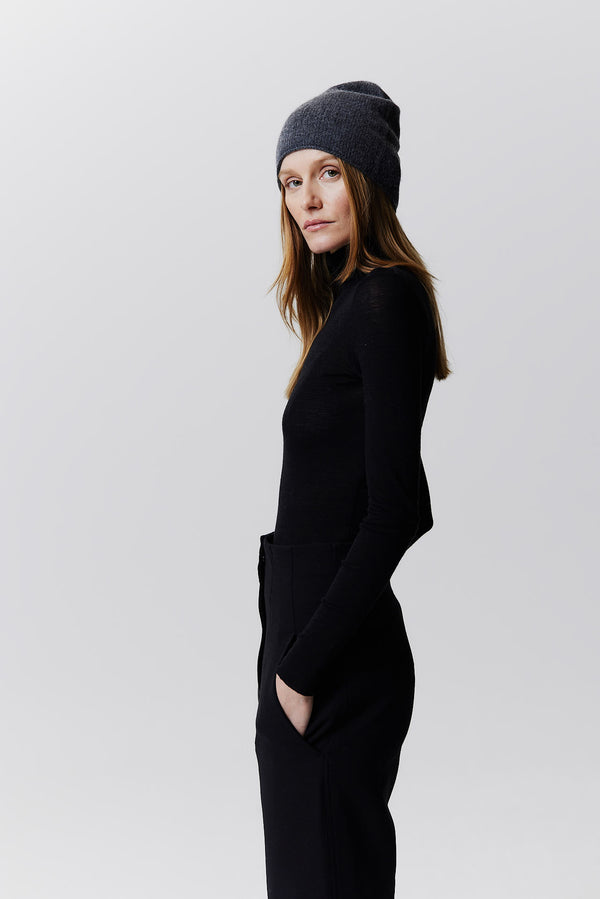 Prinz Berlin Kaschmir Beanie Fine Knit Graphit Super Sparpreis