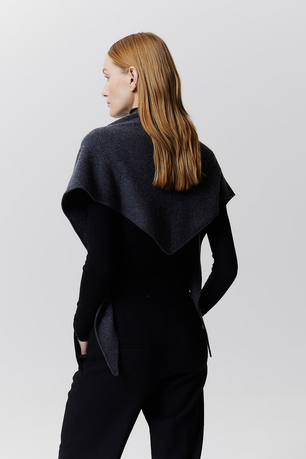 Prinz Berlin Kaschmir Triangle Fine Knit Graphit Letzte 3 Tage