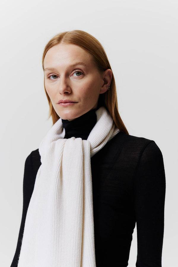 Prinz Berlin Kaschmir Schal Classic Knit Off-White Zeitbegrenzte Promotion