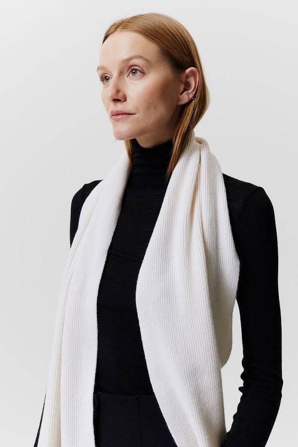 Prinz Berlin Kaschmir Schal Classic Knit Off-White Zeitbegrenzte Promotion
