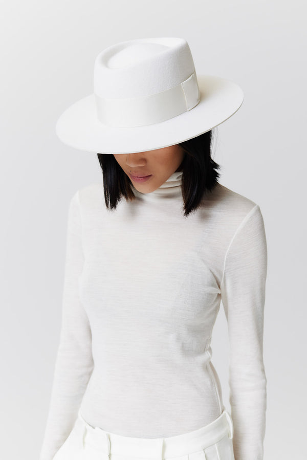 Prinz Berlin Merino 344 Hut Short Brim Weiß Bis zu 60% Rabatt