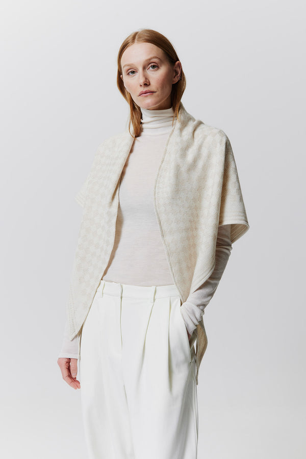 Prinz Berlin Kaschmir Triangle Jacquard Weiß Vierteljährliche Förderung