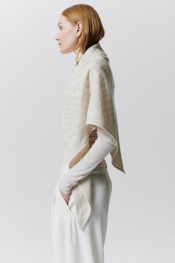 Prinz Berlin Kaschmir Triangle Jacquard Weiß Vierteljährliche Förderung