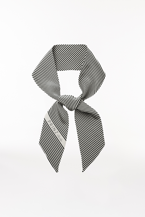 Prinz Berlin Seidenbandeau Stripes in Off-White Riesige Rabatte
