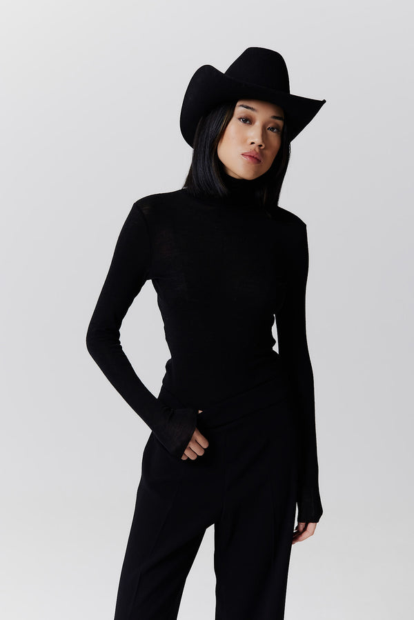 Prinz Berlin Merino Cowboy Hut Lifted Brim Schwarz Clearance-Verkauf