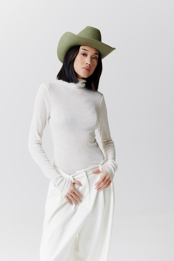 Prinz Berlin Merino Cowboy Hut Lifted Brim Pistazie im Angebot