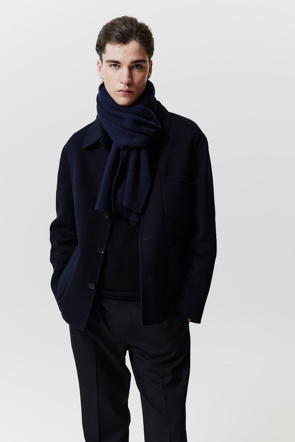 Prinz Berlin Kaschmir Schal Classic Knit Dunkelblau Limitierter Zeitrabatt