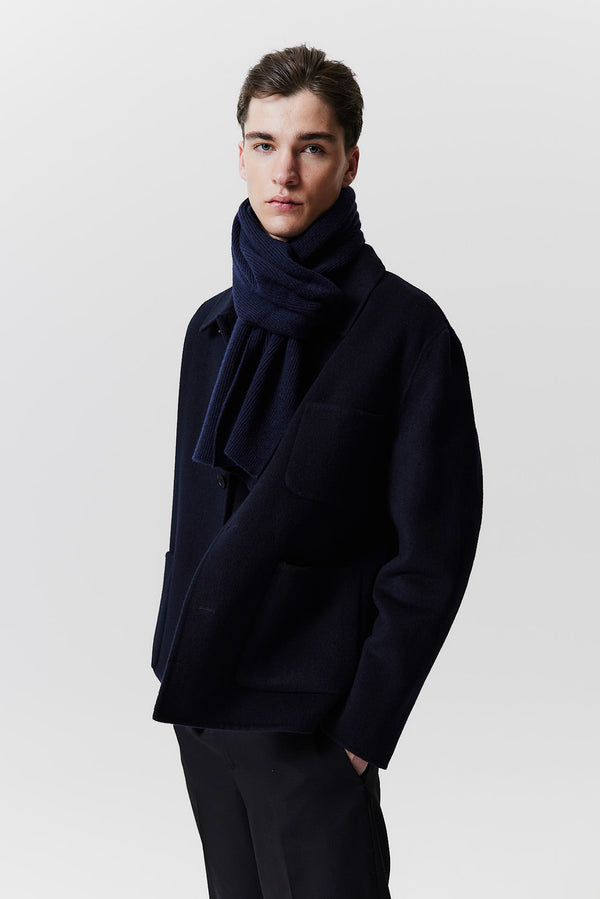 Prinz Berlin Kaschmir Schal Classic Knit Dunkelblau Limitierter Zeitrabatt