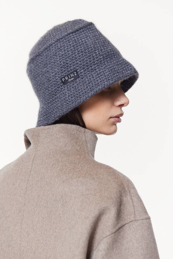 Prinz Berlin Kaschmir Bucket Hat Hand Crochet Grau Cyber Monday