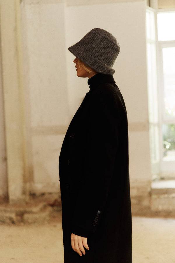Prinz Berlin Kaschmir Bucket Hat Hand Crochet Grau Cyber Monday