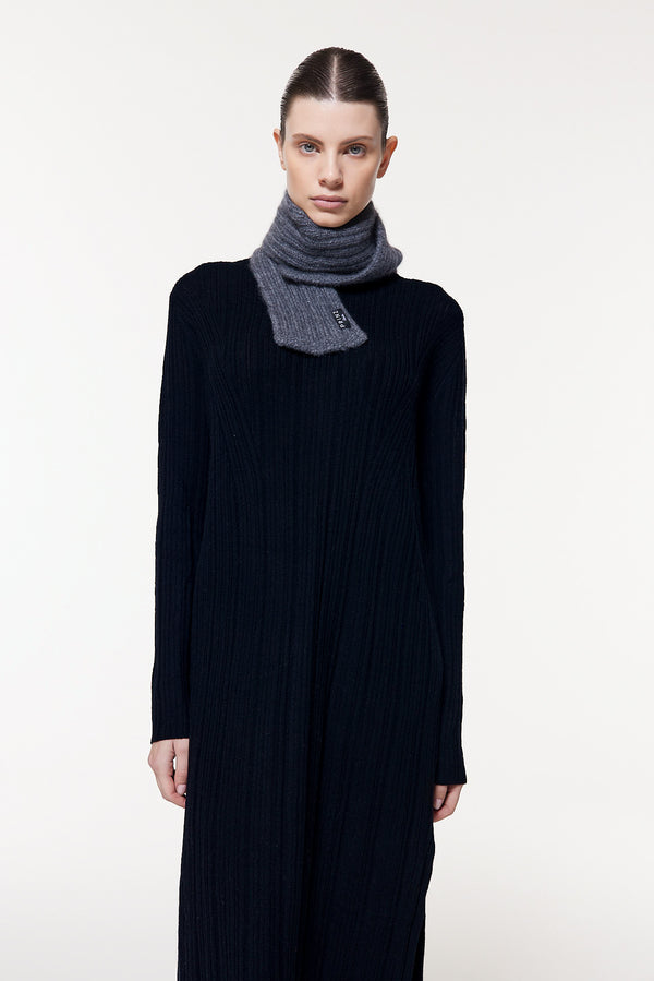 Prinz Berlin Kaschmir Kurzschal Hand Knit Grau