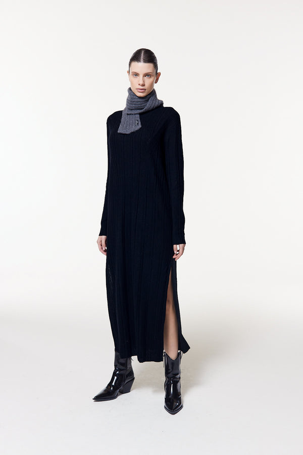 Prinz Berlin Kaschmir Kurzschal Hand Knit Grau Weihnachtsangebot