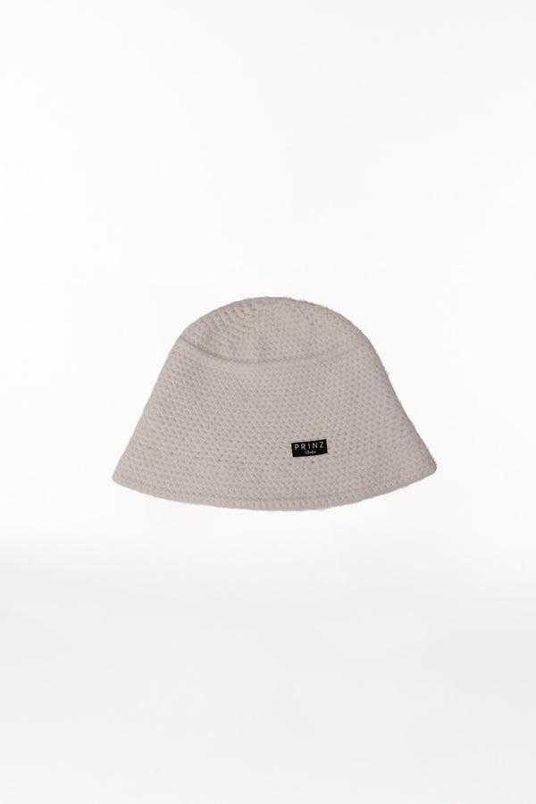 Prinz Berlin Kaschmir Bucket Hat Hand Crochet Weiß Osterangebot