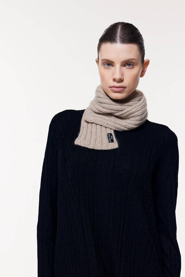 Prinz Berlin Kaschmir Kurzschal Hand Knit Beige Valentinstagsangebot