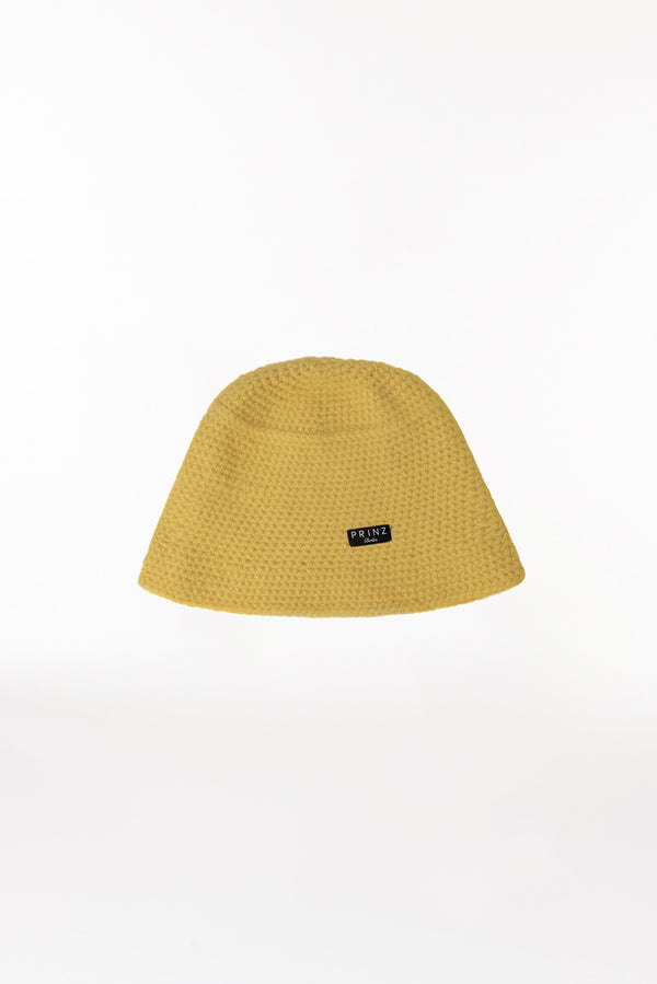 Prinz Berlin Kaschmir Bucket Hat Hand Crochet Gelb Neueste Mode