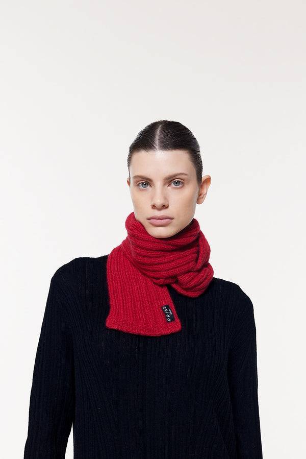 Prinz Berlin Kaschmir Kurzschal Hand Knit Rot Große Rabatte