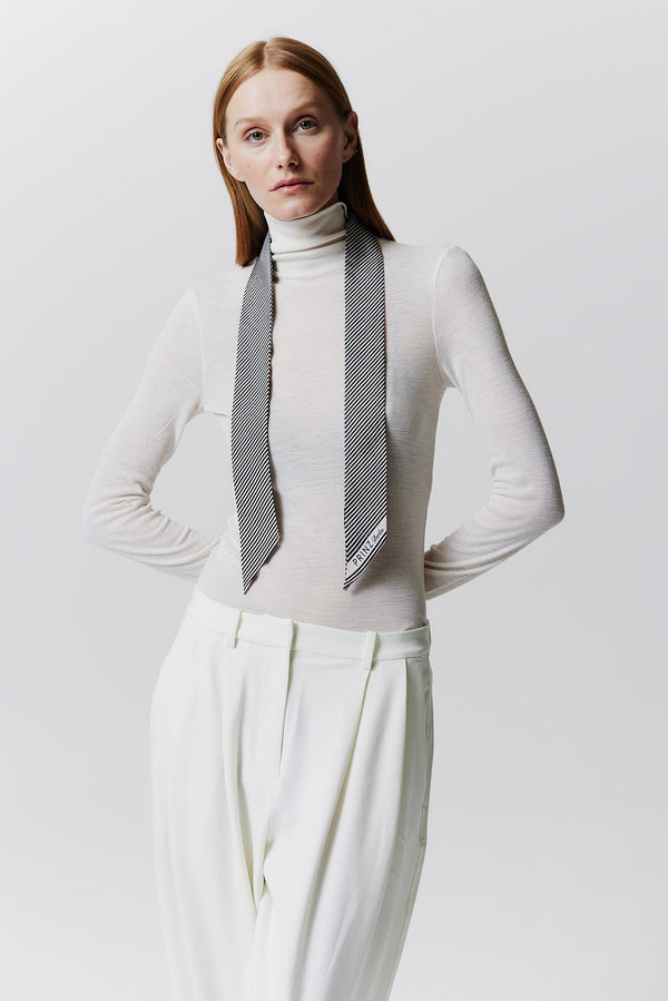 Prinz Berlin Seidentwilly Stripes in Off-White Räumungsverkauf