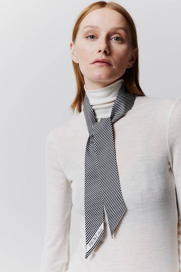 Prinz Berlin Seidentwilly Stripes in Off-White Räumungsverkauf